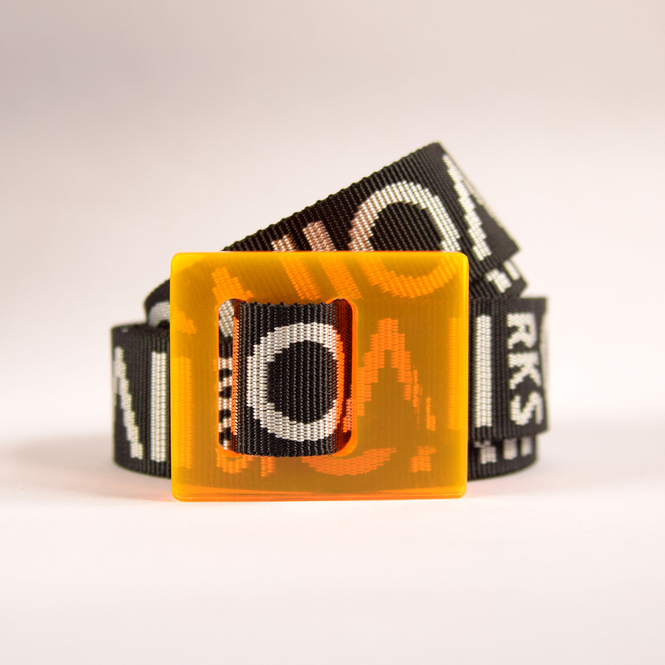 Transparent Upcycled Acrylic Belts orange