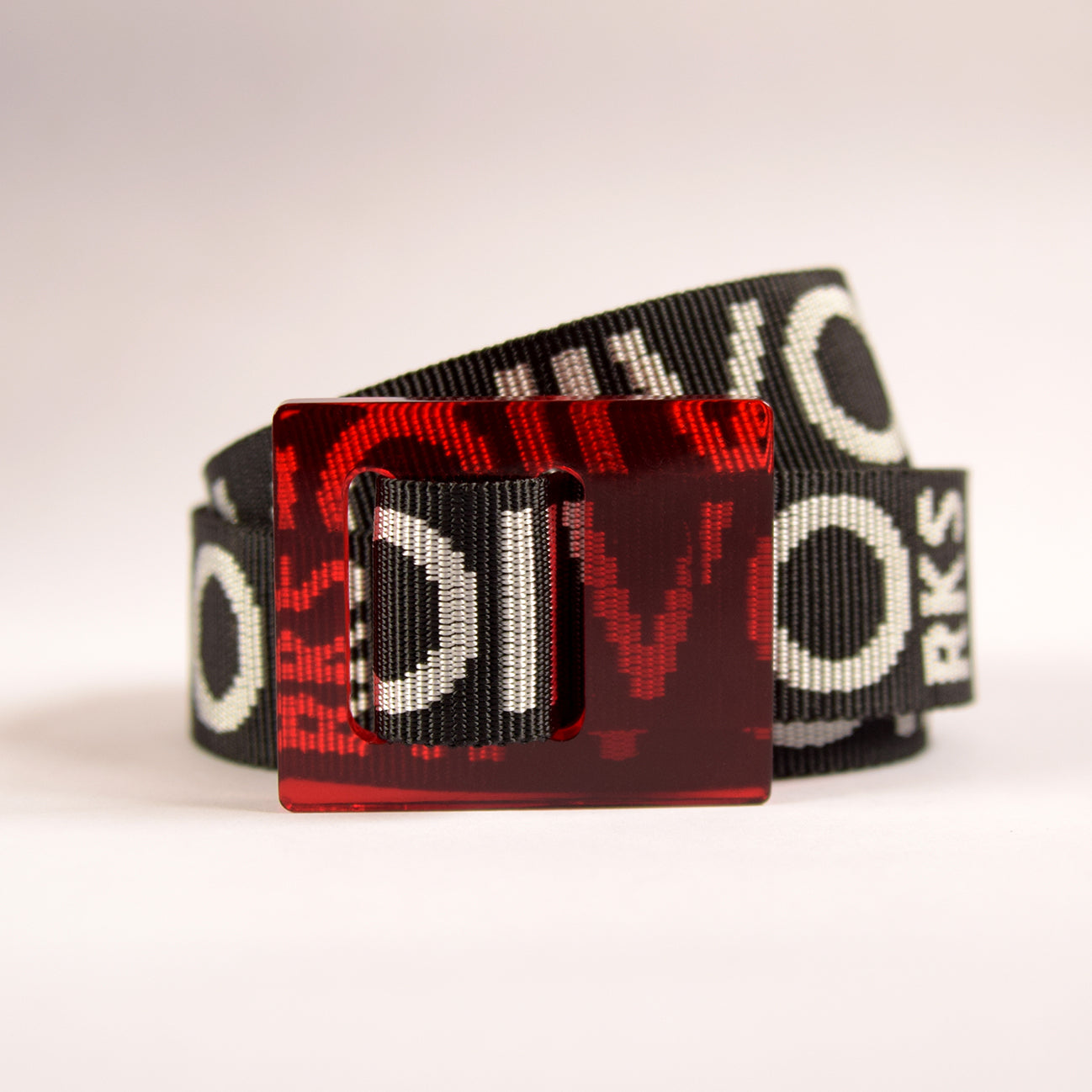 Transparent Upcycled Acrylic Belts Red